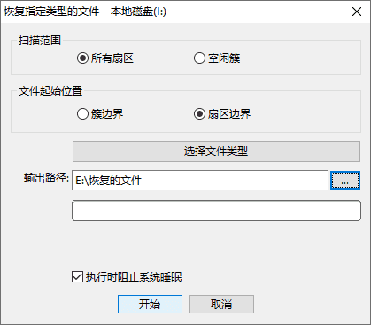 按指定文件类型恢复文件